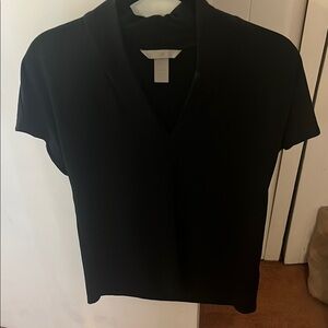 Classic Black V-Neck Top